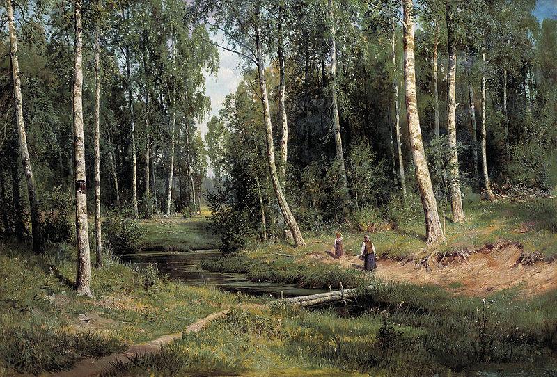 Ivan Shishkin Bach im Birkenwald